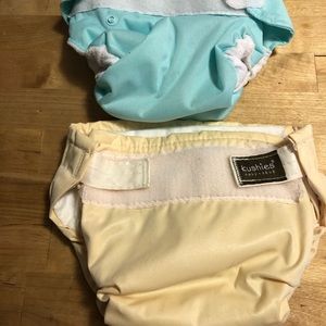 2 reusable washable cloth baby diapers Kushies
